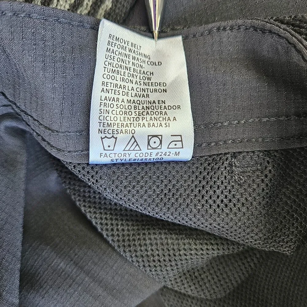 Iron Co NWT Men's Stretch Tech Belted Cargo Shorts Black 32